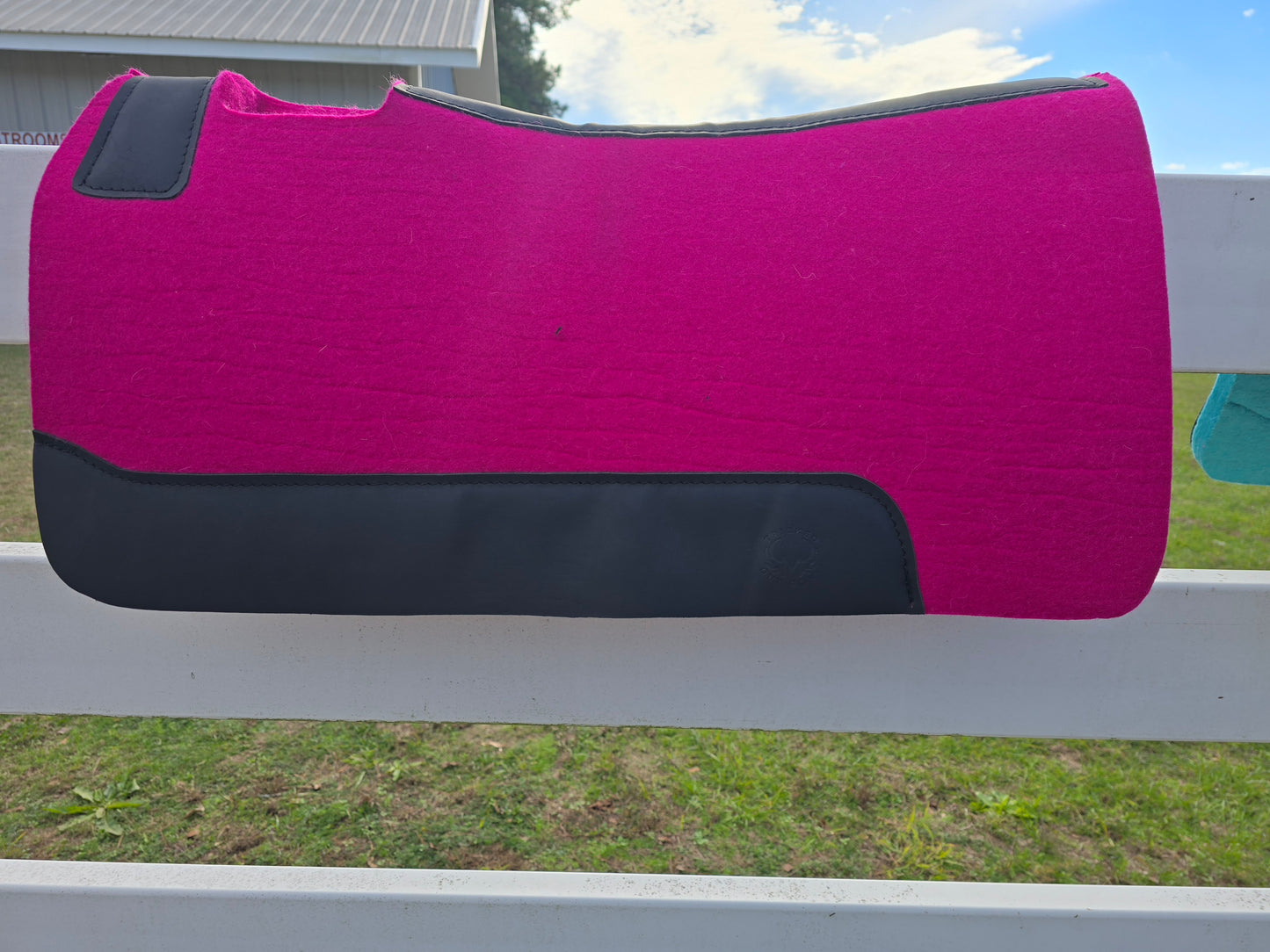 Pink pad with black leather