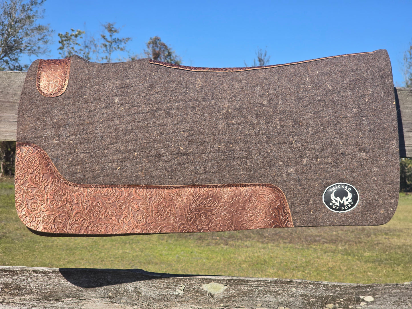 Grey pad with floral tooling