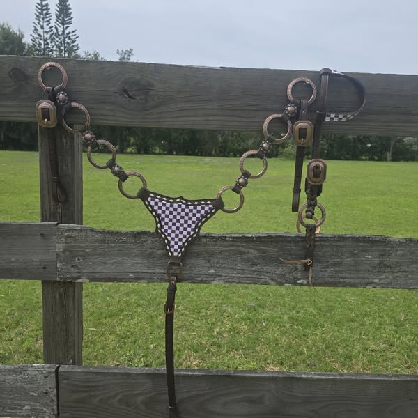 Checkered print rings set