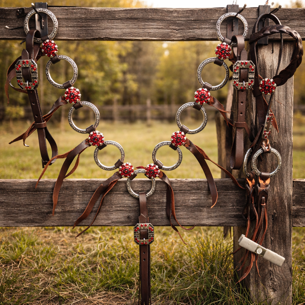 Red Bling Fringe Set