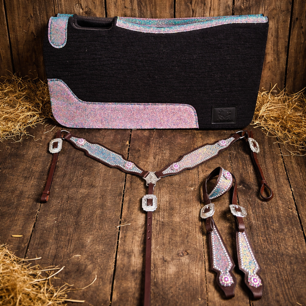 Pink Sparkle Pad and Tack Set