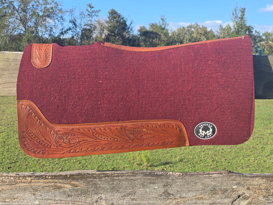 Burgundy pad with Chestnut tooling