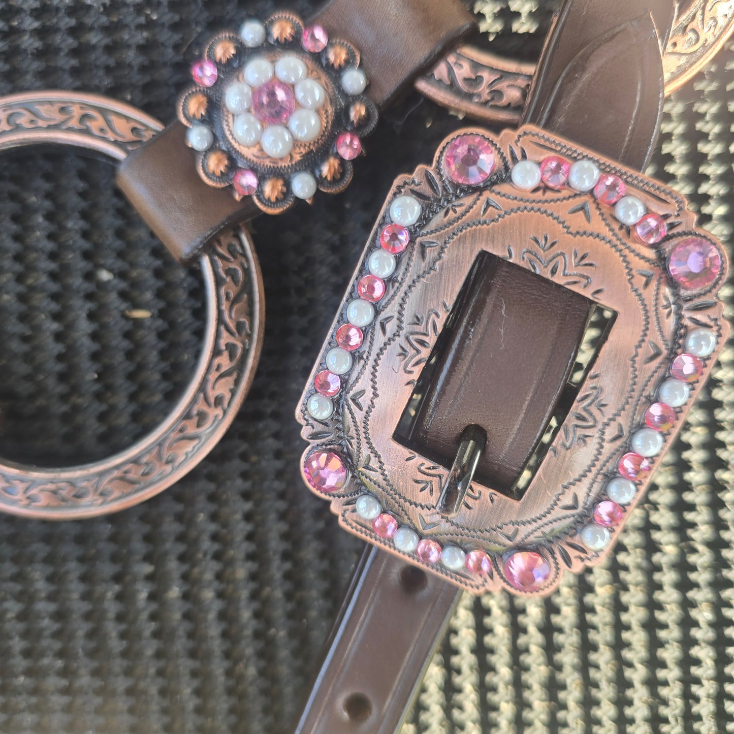 Pink Checkered Bling Set