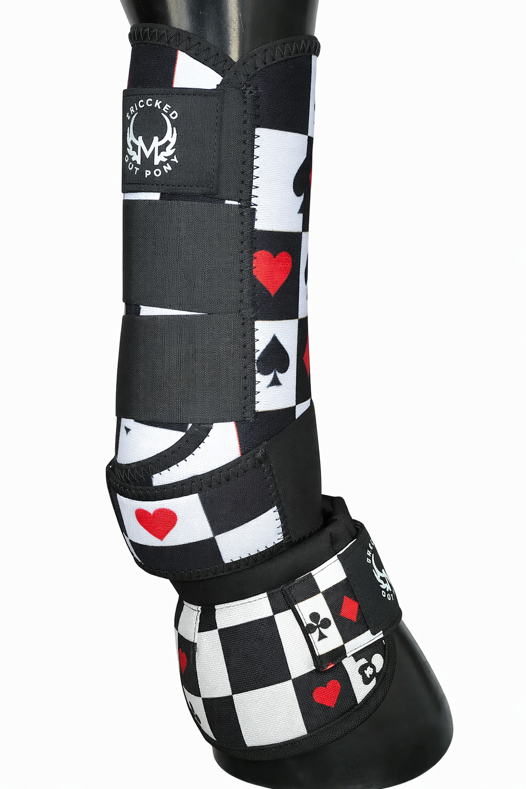 Patterned double velcro boots