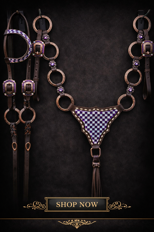 Purple Bling Checkered Set