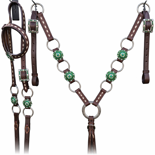 Green Bling Concho Set