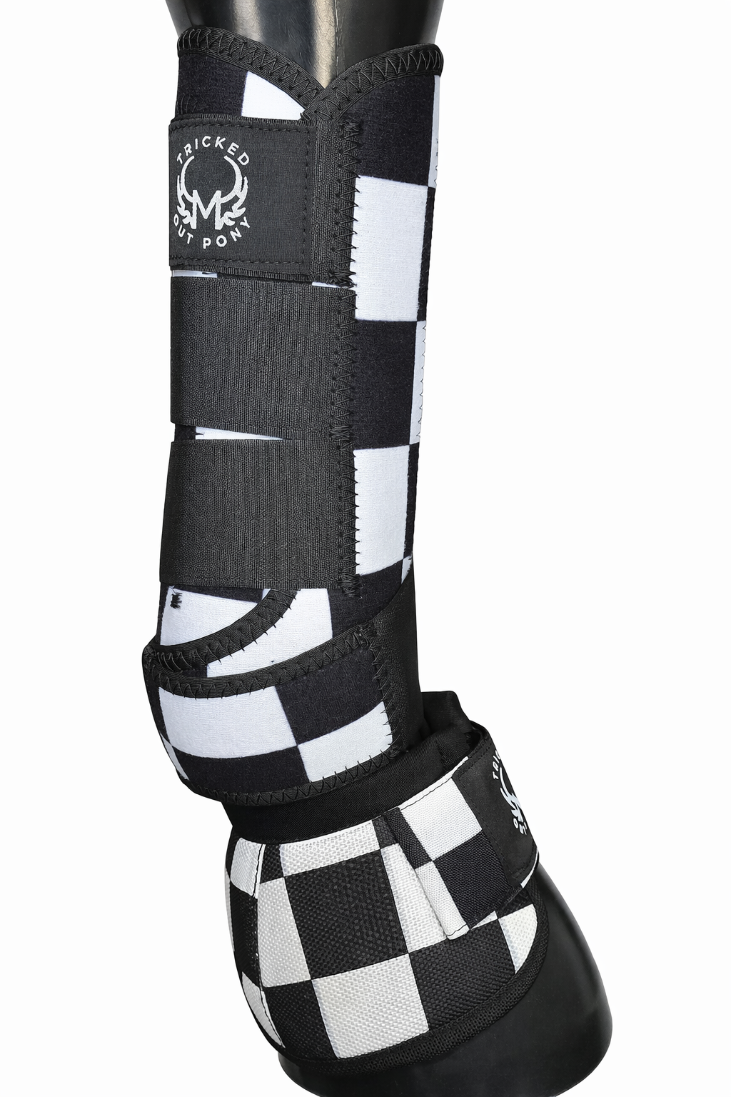 Patterned double velcro boots