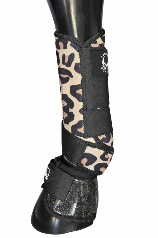 Patterned double velcro boots