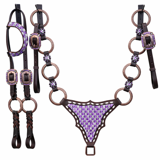 Lavender Checkered Bling Set with upgraded conchos