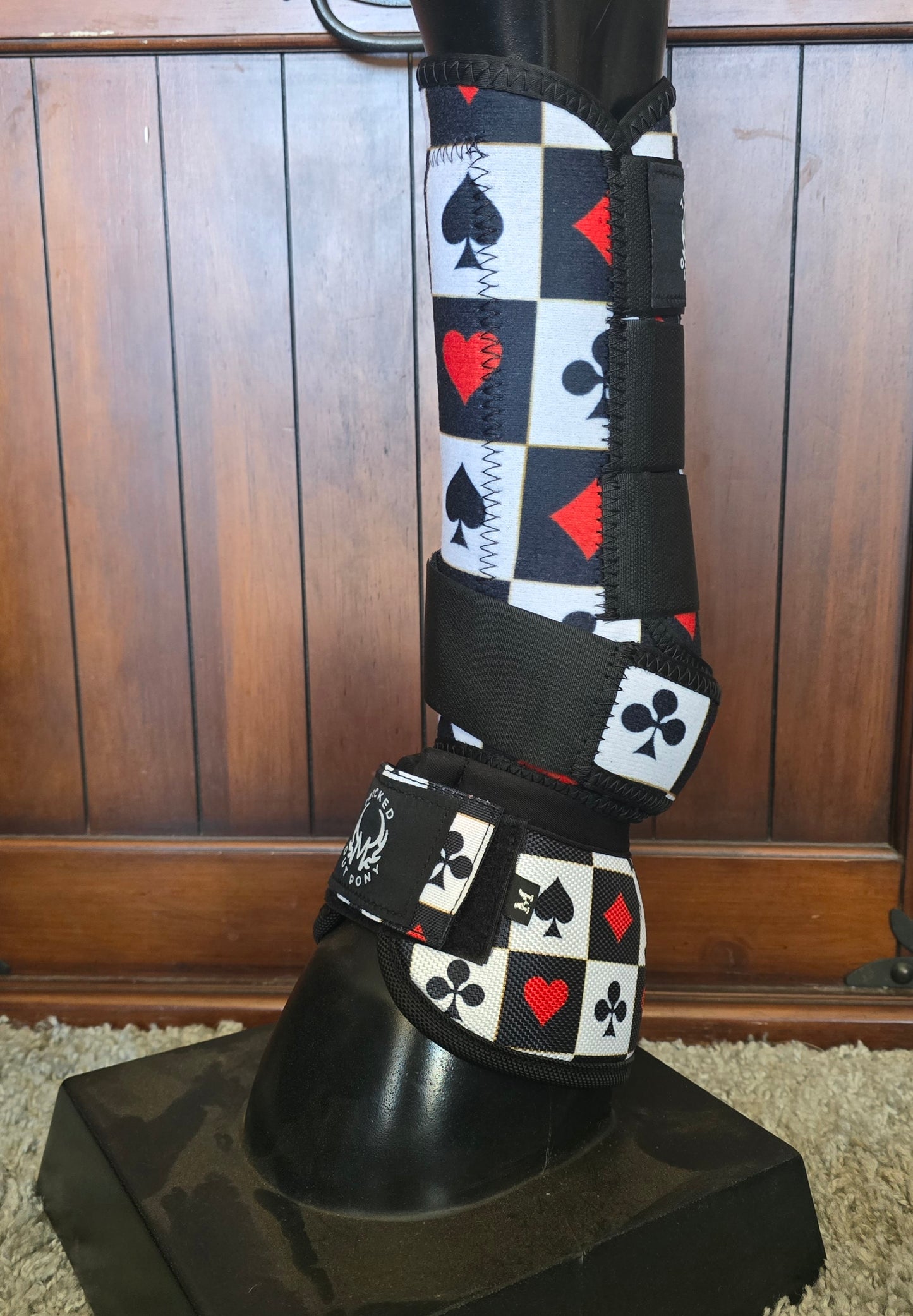 Patterned double velcro boots